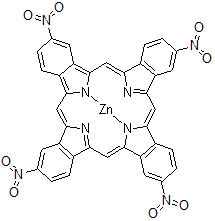 结构式 CAS# 100043-01-4, [2,9,16,23-四硝基-29H,31H-四苯并卟啉(2-)-kappa<sup>2</sup>N<sup>29</sup>,N<sup>31</sup>]锌