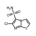 结构式 CAS# 112582-89-5, 6-氯咪唑并[2,1-b][1,3]噻唑-5-磺酰胺
