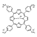 结构式 CAS# 125565-45-9, 锰(III)-5,10,15,20-四(4-吡啶基)-21H,23H-卟吩氯化物四(甲氯化物)