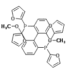 structure of CAS# 145214-57-9, (6,6'-Dimethoxy-2,2'-Biphenyldiyl)Bis(Di-2-Furylphosphine);