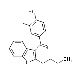 structure of CAS# 147030-50-0, (2-Butyl-1-Benzofuran-3-Yl)(4-Hydroxy-3-Iodophenyl)Methanone;(2-Butylbenzofuran-3-yl)(4-hydroxy-3-iodophenyl)methanone