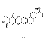 结构式 CAS# 14982-12-8, beta-雌二醇3-(beta-D-葡糖苷酸)钠盐