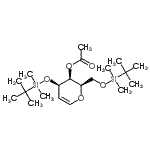 结构式 CAS# 163381-38-2, 3-O-乙酰基-2,6-脱水-5-脱氧-1,4-二-O-[二甲基(2-甲基-2-丙基)硅烷基]-D-阿拉伯糖-己-5-烯糖