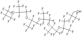 结构式 CAS# 167631-99-4, 2,4,4,5,7,7,8,10,10,11,13,13,14,16,16,17,19,19,20,20,21,21,21-二十三氟-2,5,8,11,14,17-六(三氟甲基)-3,6,9,12,15,18-六氧杂二十一烷-1-醇