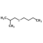 结构式 CAS# 1741-85-1, 1-(异丁基硫基)丁烷