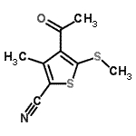 结构式 CAS# 175202-62-7, 4-乙酰基-3-甲基-5-(甲硫基)-2-噻吩甲腈