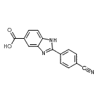 结构式 CAS# 175401-95-3, 2-(4-氰基苯基)-1H-苯并咪唑-5-羧酸
