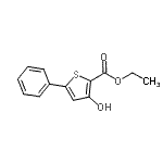 结构式 CAS# 2158-86-3, 乙基3-羟基-5-苯基-2-噻吩羧酸酯