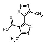 结构式 CAS# 263385-59-7, 3-甲基-5-(4-甲基-1,2,3-噻二唑-5-基)-1,2-恶唑-4-羧酸