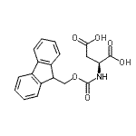 结构式 CAS# 286460-77-3, N-[(9H-芴-9-基甲氧基)羰基]-L-(1-<sup>13</sup>C)天冬氨酸