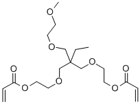 结构式 CAS# 302911-84-8, 2-[2-(2-甲氧基乙氧基甲基)-2-(2-丙-2-烯酰氧基乙氧基甲基)丁氧基]乙基丙烯酸酯