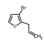 结构式 CAS# 33892-67-0, 2-烯丙基-3-溴噻吩
