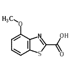 结构式 CAS# 3507-48-0, 4-甲氧基-1,3-苯并噻唑-2-羧酸