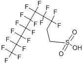 结构式 CAS# 39108-34-4, 3,3,4,4,5,5,6,6,7,7,8,8,9,9,10,10,10-十七氟癸烷-1-磺酸