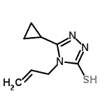 结构式 CAS# 443917-88-2, 4-烯丙基-5-环丙基-4H-1,2,4-三唑-3-硫醇