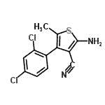 结构式 CAS# 519016-78-5, 2-氨基-4-(2,4-二氯苯基)-5-甲基-3-噻吩甲腈