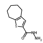 结构式 CAS# 588696-80-4, 5,6,7,8-四氢-4H-环庚并[b]噻吩-2-甲酰肼