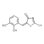 结构式 CAS# 590376-71-9, (5E)-5-(2,3-二羟基苄亚基)-2-硫基-1,3-噻唑-4(5H)-酮