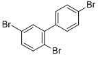 structure of CAS# 59080-36-3, 2,4',5-Tribromobiphenyl;2,4',5-Tribromobiphenyl;Inchi=1/C12h7br3/C13-9-3-1-8(2-4-9)11-7-10(14)5-6-12(11)15/H1-7;2,4',5-Tribromo-1,1'-Biphenyl