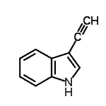 结构式 CAS# 62365-78-0, 3-乙炔基-1H-吲哚