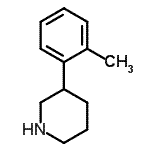 结构式 CAS# 661470-63-9, 3-(2-甲基苯基)哌啶