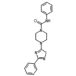 结构式 CAS# 681136-29-8, N-苯基-4-(3-苯基-1,2,4-噻二唑-5-基)-1-哌嗪甲酰胺