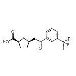结构式 CAS# 733740-46-0, (1R,3S)-3-{2-氧代-2-[3-(三氟甲基)苯基]乙基}环戊烷羧酸