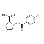 结构式 CAS# 733740-66-4, (1R,2S)-2-[2-(4-氟苯基)-2-氧代乙基]环戊烷羧酸