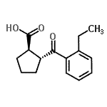 structure of CAS# 733740-93-7, (1R,2R)-2-(2-Ethylbenzoyl)cyclopentanecarboxylic acid;trans-2-(2-ethylbenzoyl)cyclopentane-1-carboxylic acid