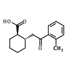 结构式 CAS# 735274-70-1, (1R,2S)-2-[2-(2-甲基苯基)-2-氧代乙基]环己烷羧酸