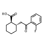 structure of CAS# 735274-94-9, (1R,2S)-2-[2-(2-Fluorophenyl)-2-oxoethyl]cyclohexanecarboxylic acid;trans-2-[<wbr>2-(2-fluo<wbr>rophenyl)<wbr>-2-oxoeth<wbr>yl]cycloh<wbr>exane-1-c<wbr>arboxylic<wbr> acid