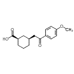 结构式 CAS# 735275-10-2, (1R,3S)-3-[2-(4-甲氧基苯基)-2-氧代乙基]环己烷羧酸