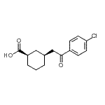 structure of CAS# 735275-17-9, (1R,3S)-3-[2-(4-Chlorophenyl)-2-oxoethyl]cyclohexanecarboxylic acid;cis-3-[2-<wbr>(4-chloro<wbr>phenyl)-2<wbr>-oxoethyl<wbr>]cyclohex<wbr>ane-1-car<wbr>boxylic a<wbr>cid