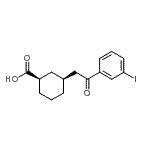 结构式 CAS# 735275-38-4, (1R,3S)-3-[2-(3-碘苯基)-2-氧代乙基]环己烷羧酸