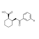 structure of CAS# 736136-42-8, (1R,2R)-2-[2-(3-Fluorophenyl)-2-oxoethyl]cyclohexanecarboxylic acid;cis-2-[2-<wbr>(3-fluoro<wbr>phenyl)-2<wbr>-oxoethyl<wbr>]cyclohex<wbr>ane-1-car<wbr>boxylic a<wbr>cid