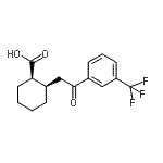 结构式 CAS# 736136-51-9, (1R,2R)-2-{2-氧代-2-[3-(三氟甲基)苯基]乙基}环己烷羧酸