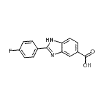 结构式 CAS# 850705-30-5, 2-(4-氟苯基)-1H-苯并咪唑-5-羧酸