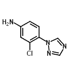 结构式 CAS# 856452-74-9, 3-氯-4-(1H-1,2,4-三唑-1-基)苯胺