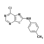 structure of CAS# 871266-80-7, 7-Chloro-N-(4-methylphenyl)[1,3]thiazolo[5,4-d]pyrimidin-2-amine;7-chloro-N-p-tolylthiazolo[5,4-d]pyrimidin-2-amine