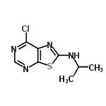 structure of CAS# 871266-86-3, 7-Chloro-N-isopropyl[1,3]thiazolo[5,4-d]pyrimidin-2-amine;7-chloro-N-isopropylthiazolo[5,4-d]pyrimidin-2-amine;THIAZOLO[5,4-D]PYRIMIDIN-2-AMINE,7-CHLORO-N-(1-METHYLETHYL)-