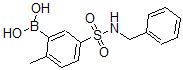 structure of CAS# 871329-73-6, B-[2-Methyl-5-[[(Phenylmethyl)Amino]Sulfonyl]Phenyl]-Boronic Acid;4-(N-Benzylsulphamoyl)-2-Boronotoluene, N-Benzyl-3-Borono-4-Methylbenzenesulphonamide;[5-(N-BENZYLSULPHONAMIDO)-2-METHYL]BENZENEBORONIC ACID;5-(N-Benzylsulphamoyl)-2-Methylbenzeneboronic Acid 97%