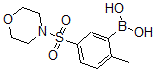 structure of CAS# 871329-74-7, B-[2-Methyl-5-(4-Morpholinylsulfonyl)Phenyl]-Boronic Acid;2-Methyl-5-(Morpholin-4-Ylsulphonyl)Benzeneboronic Acid 98%;2-Methyl-5-(4-Morpholinylsulfonyl)Benzeneboronic Acid, 98%;2-METHYL-5-(N-MORPHOLINYLSULPHONAMIDO)BENZENEBORONIC ACID