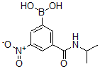 structure of CAS# 871332-83-1, B-[3-[[(1-Methylethyl)Amino]Carbonyl]-5-Nitrophenyl]-Boronic Acid;3-(N-ISOPROPYLAMINOCARBONYL)-5-NITROBENZENEBORONIC ACID;3-(N-ISOPROPYLAMINOCARBONYL)-5-NITROPHENYLBORONIC ACID;3-(Isopropylcarbamoyl)-5-Nitrobenzeneboronic Acid 98%