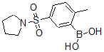 structure of CAS# 871333-01-6, B-[2-Methyl-5-(1-Pyrrolidinylsulfonyl)Phenyl]-Boronic Acid;1-[(3-Borono-4-Methylbenzene)Sulphonyl]Pyrrolidine, 2-Borono-4-(Pyrrolidin-1-Ylsulphonyl)Toluene;2-Methyl-5-(-1-Pyrrolidinylsulfonyl)Benzeneboronic Acid, 98%;2-Methyl-5-(Pyrrolidin-1-Ylsulphonyl)Benzeneboronic Acid 98%