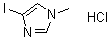 structure of CAS# 871333-96-9, 4-Iodo-1-methyl-1H-imidazole hydrochloride (1:1);4-Iodo-1-methyl-1H-imidazole HCl;4-Iodo-1-methyl-1H-imidazole hydrochloride;4-Iodo-1-methyl-1H-imidazole, HCl