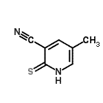 structure of CAS# 87373-59-9, 5-Methyl-2-thioxo-1,2-dihydro-3-pyridinecarbonitrile;2-Mercapto-5-methylnicotinonitrile;2-Mercapto-5-methyl-nicotinonitrile;3-Cyano-2-mercapto-5-methylpyridine