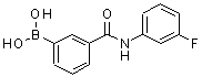 structure of CAS# 874288-34-3, {3-[(3-Fluorophenyl)carbamoyl]phenyl}boronic acid;[3-[(3-Fluorophenyl)carbamoyl]phenyl]boronic acid;3-[(3-Fluorophenyl)carbamoyl]benzeneboronic acid;3-[(3-Fluorophenyl)carbamoyl]benzeneboronic acid 98%