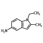 结构式 CAS# 878733-38-1, 1-乙基-2-甲基-1H-吲哚-5-胺