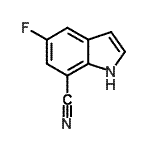 结构式 CAS# 883500-80-9, 5-氟-1H-吲哚-7-甲腈