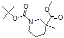 结构式 CAS# 888952-55-4, 3-甲基-1,3-哌啶二羧酸 1-叔丁基 3-甲基酯